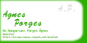 agnes porges business card